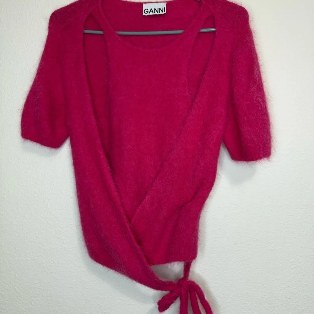 GANNI Cutout alpaca-blend sweater